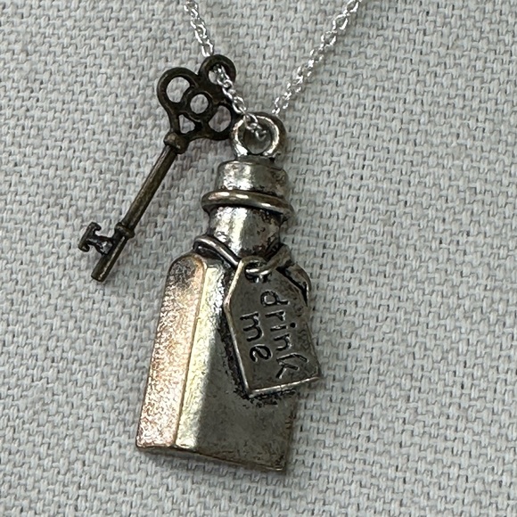Dainty silvertone charm necklace - Picture 2 of 5
